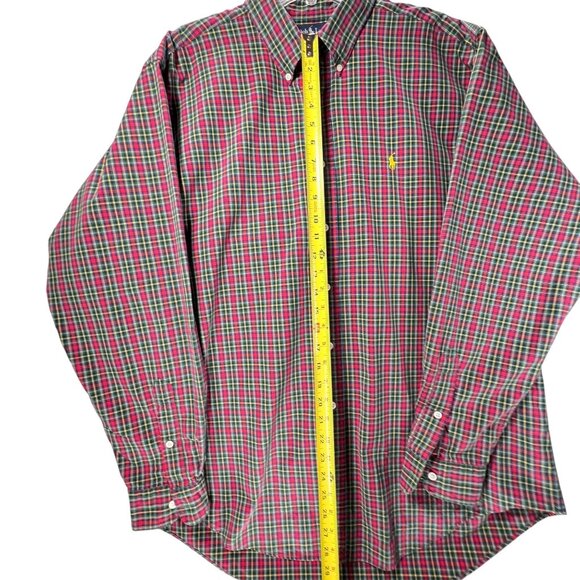 Ralph Lauren Mens XL Classic Fit Red Green Plaid Button-Down Shirt Long Sleeve - Picture 10 of 10